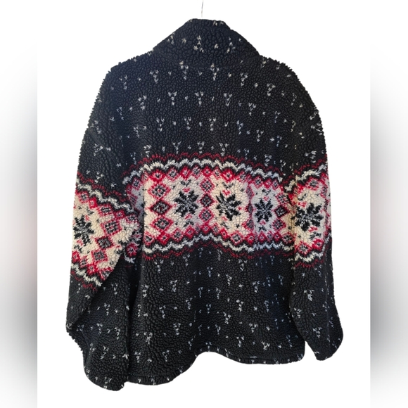 Vintage LL Bean Snowflake Aztec Half Zip Fleece Sweater. Made In USA, Size XL? - Picture 5 of 7